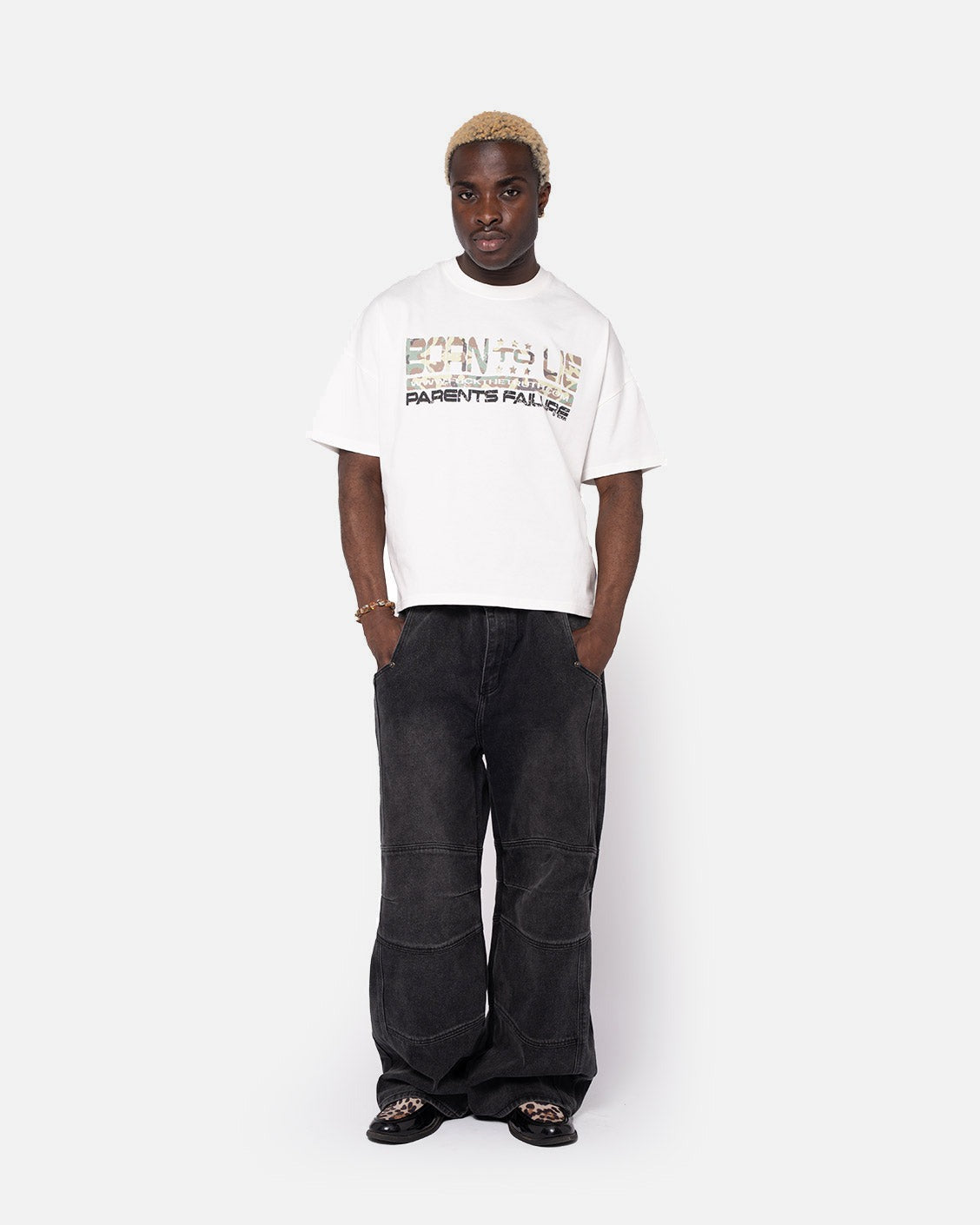 Born to Lie Tee Cream, product view 2 on a light grey background