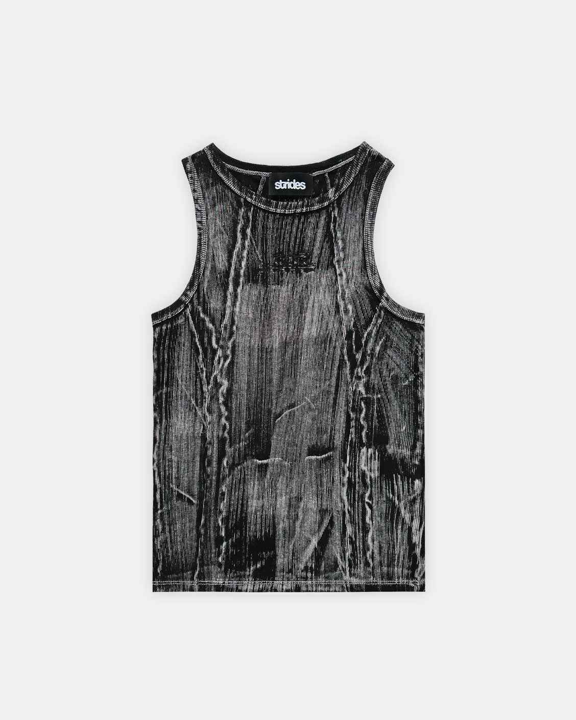 A stylish unisex tank top designed with a brushed effect, creating a unique, textured appearance.