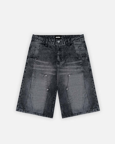 Et par sorte carpenter split jorts med wide fit og læderlogomærke på forlommen.