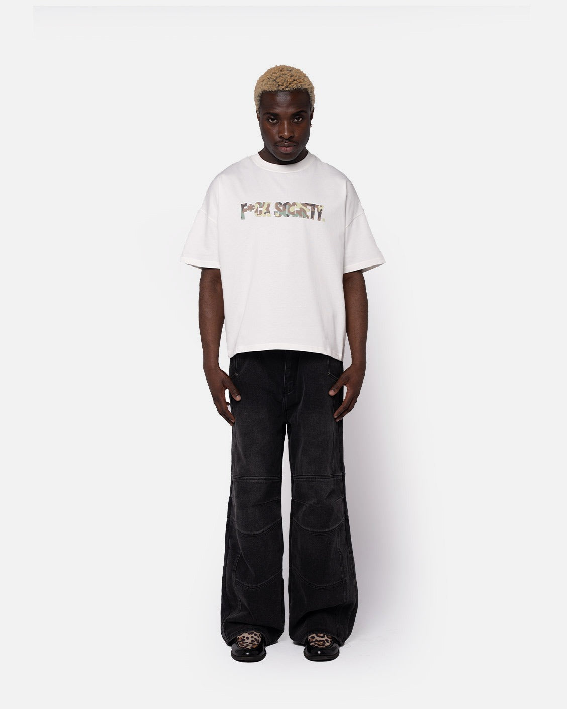 F*ck Society Tee Cream, product view 2 on a light grey background