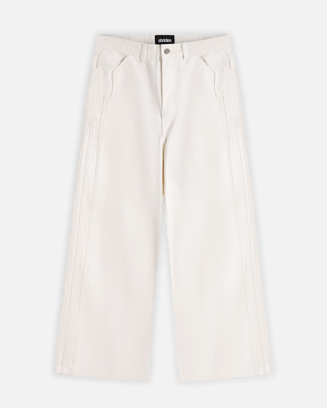 White wide-leg pants on a white background