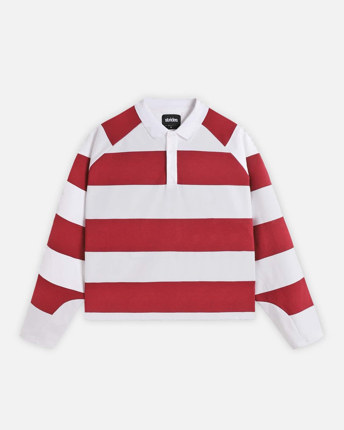 Red and white striped shirt on a white background