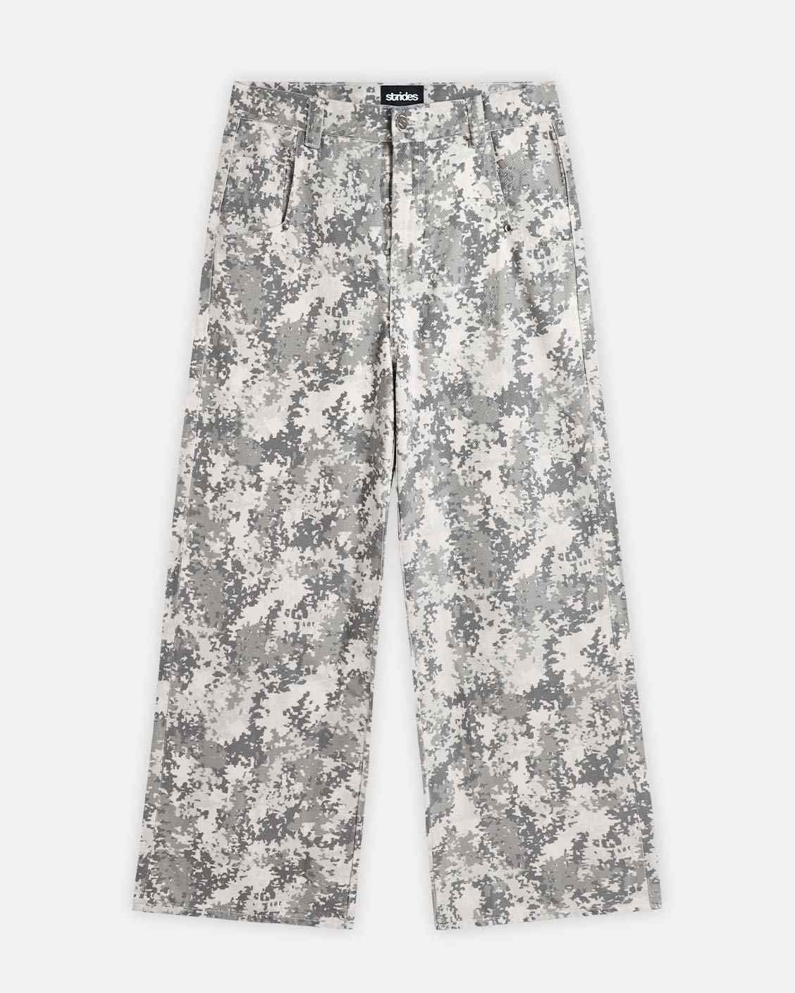 Digital camouflage pants on a white background