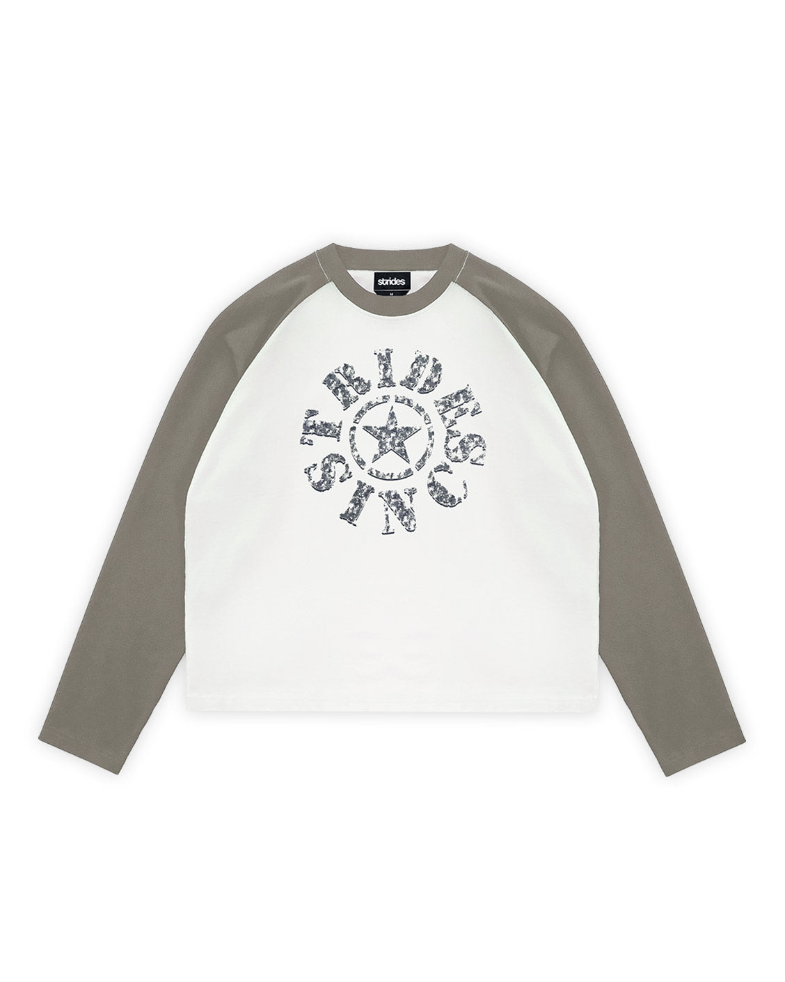 Long-sleeve shirt with graphic design on a white background