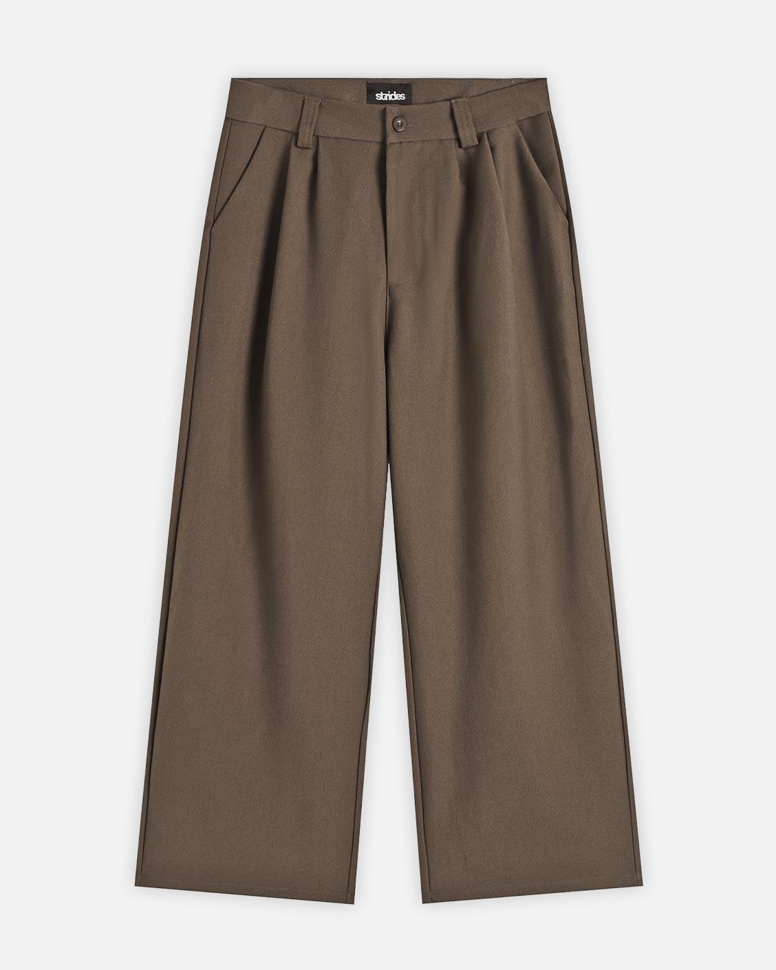 Brown wide-leg pants on a white background