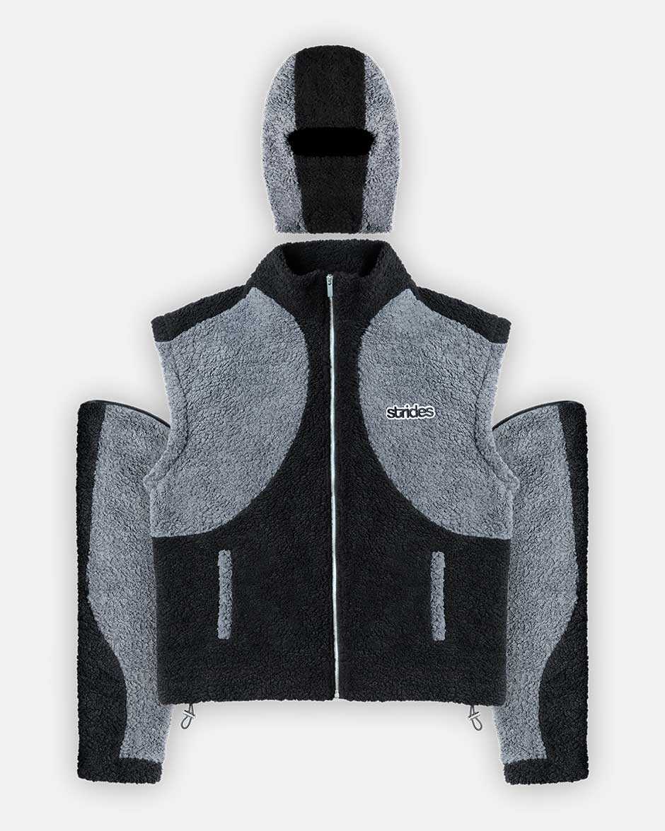Detachable Fleece Black, product view 1 on a light grey background