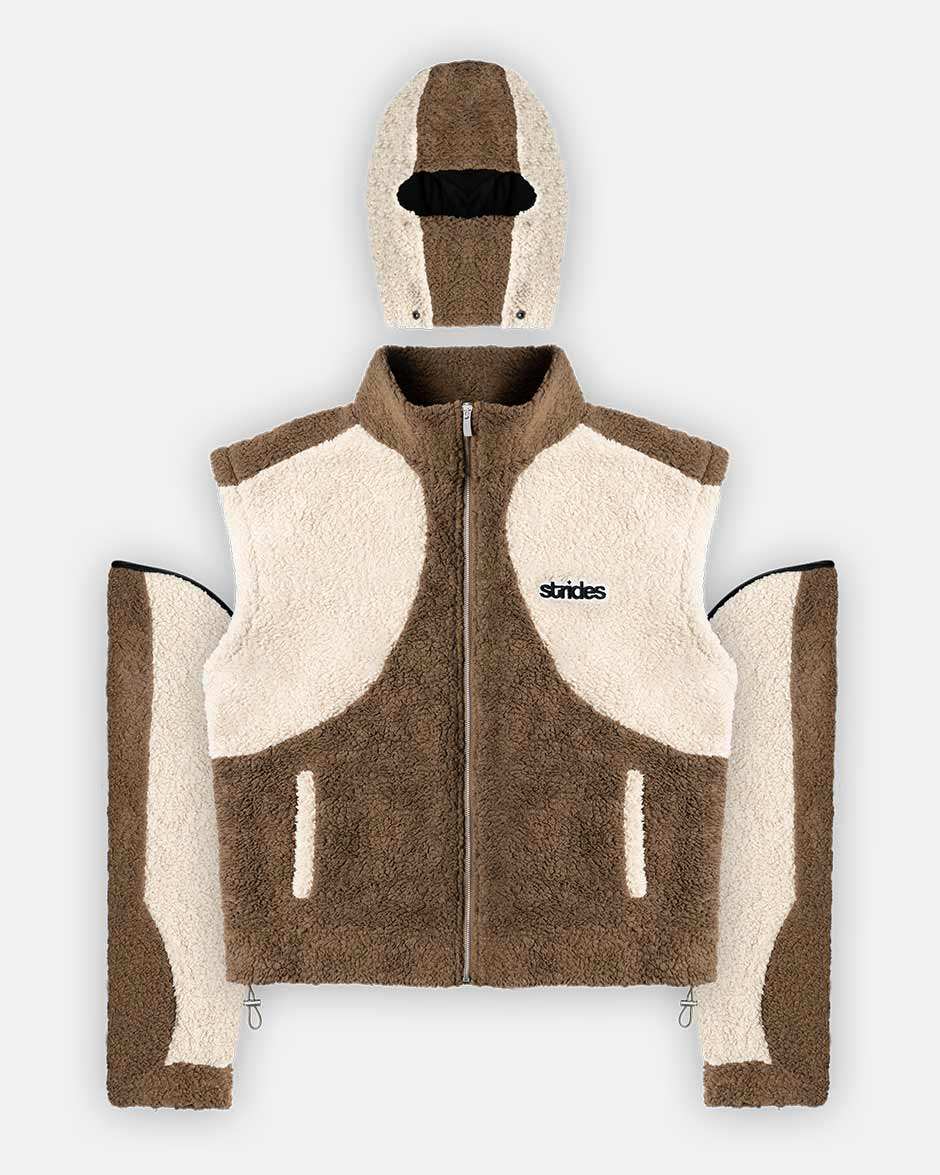 Detachable Fleece Brown, product view 1 on a light grey background