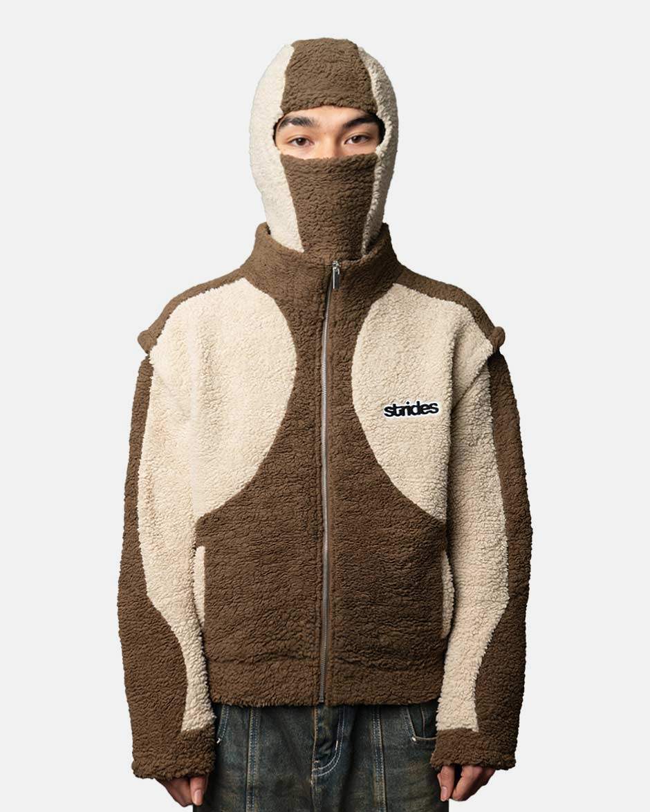 Detachable Fleece Brown, product view 3 on a light grey background
