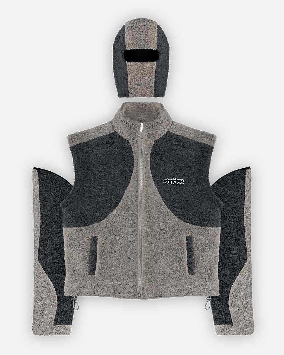 Detachable Fleece Grey, product view 1 on a light grey background