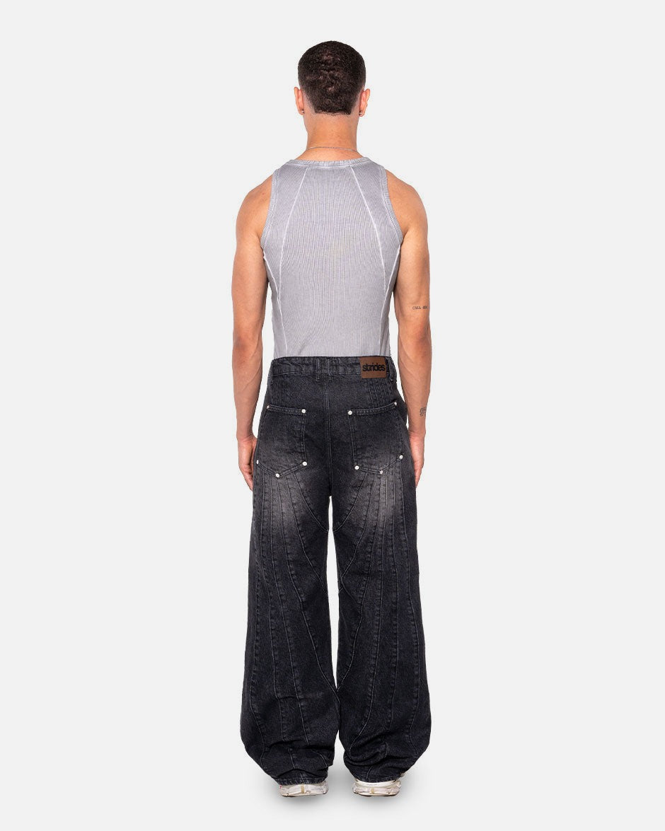 Multiclaw Denim Black, back view on a light grey background