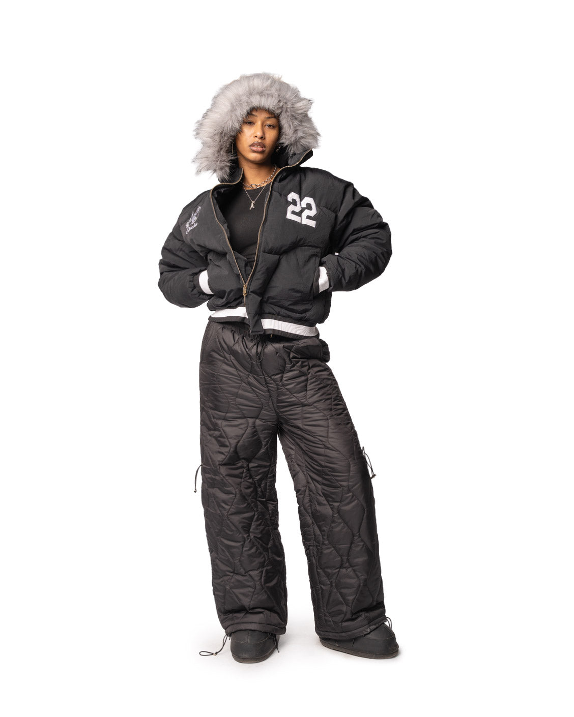 Royal Fur Puffer Black