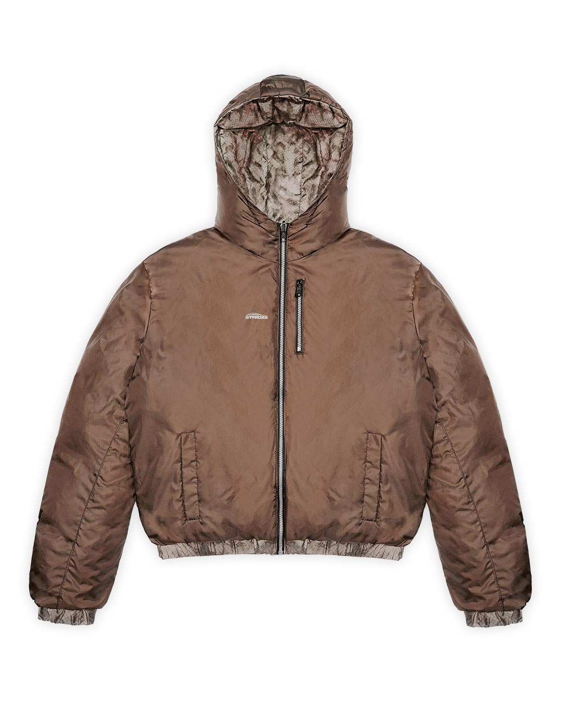Reversible Camo Puffer Jacket, Moss | Strides JP