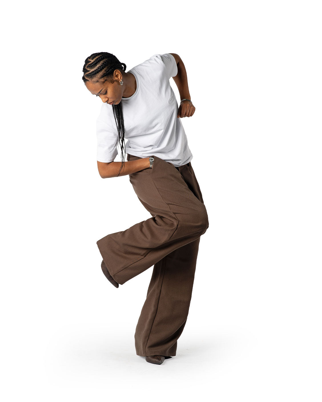 Tailored Pleat Pants Dark Brown