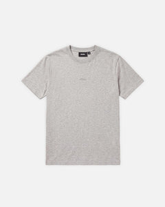 Slim Tee Grey, flat lay, front view on a light grey background