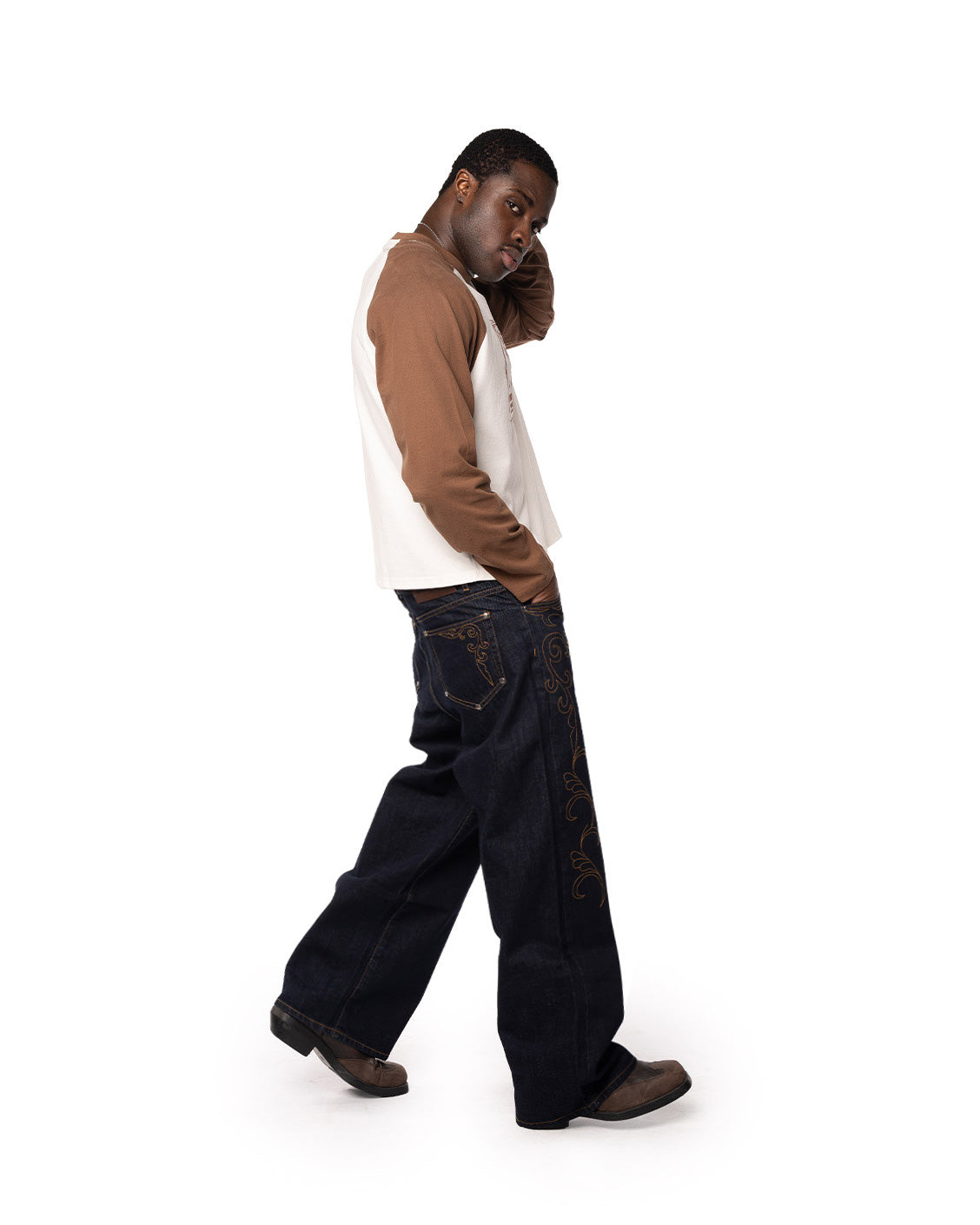 Raw Wide-Leg Jeans, Western | Strides JP