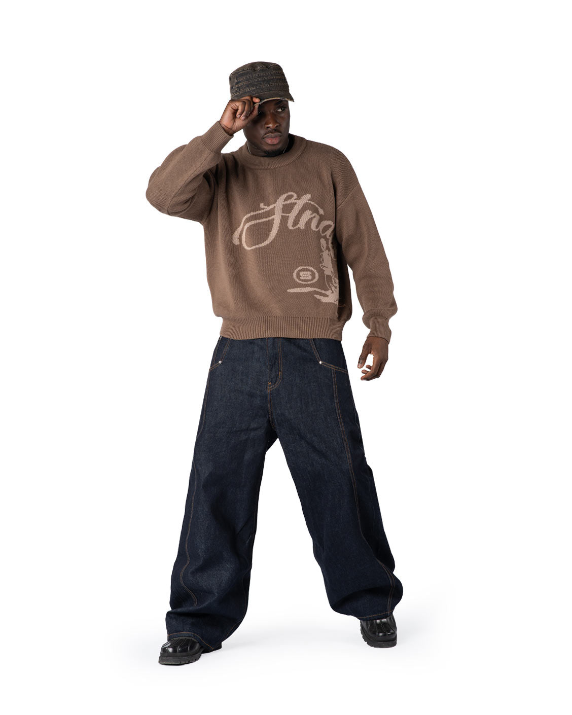 Jacquard Knit Sweater, Echoes Brown | Strides JP