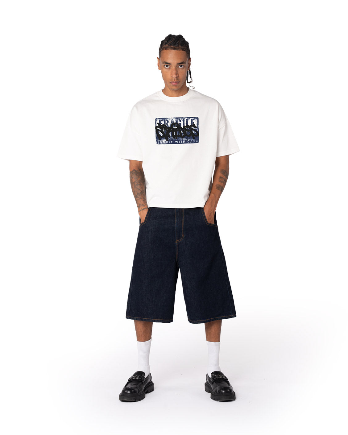 Raw Denim Jorts, Rivet | Strides JP