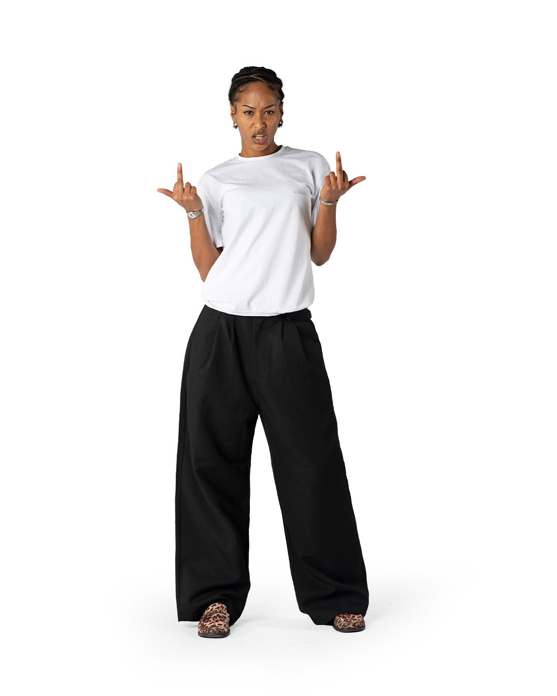 Tailored Pleat Pants Black