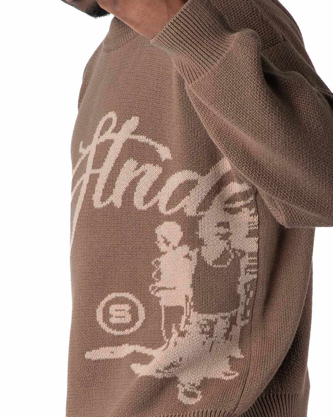 Jacquard Knit Sweater, Echoes Brown | Strides JP