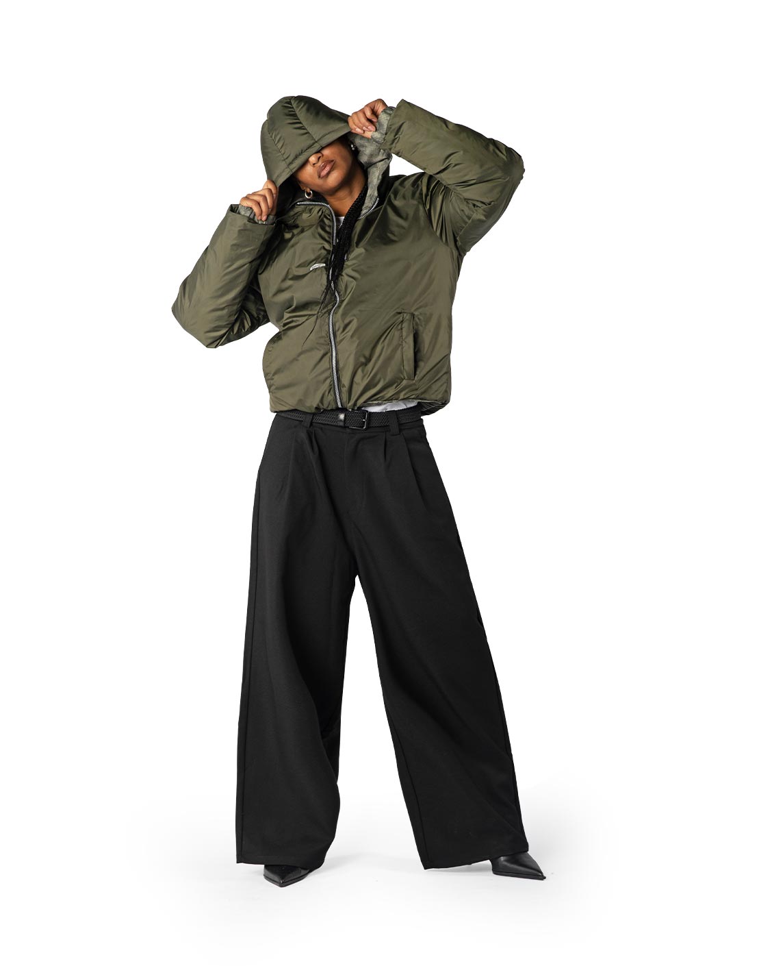 Reversible Snake Camou Puffer Olive