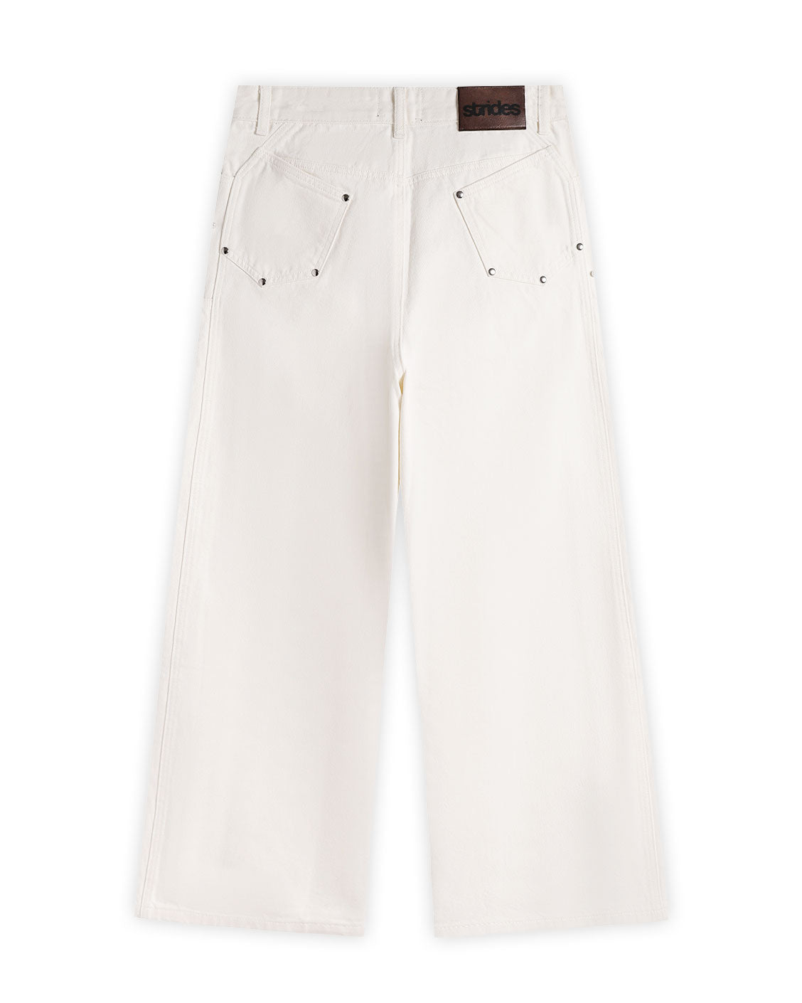 Wide-Leg Jeans, Fracture Denim Cream White | Strides JP