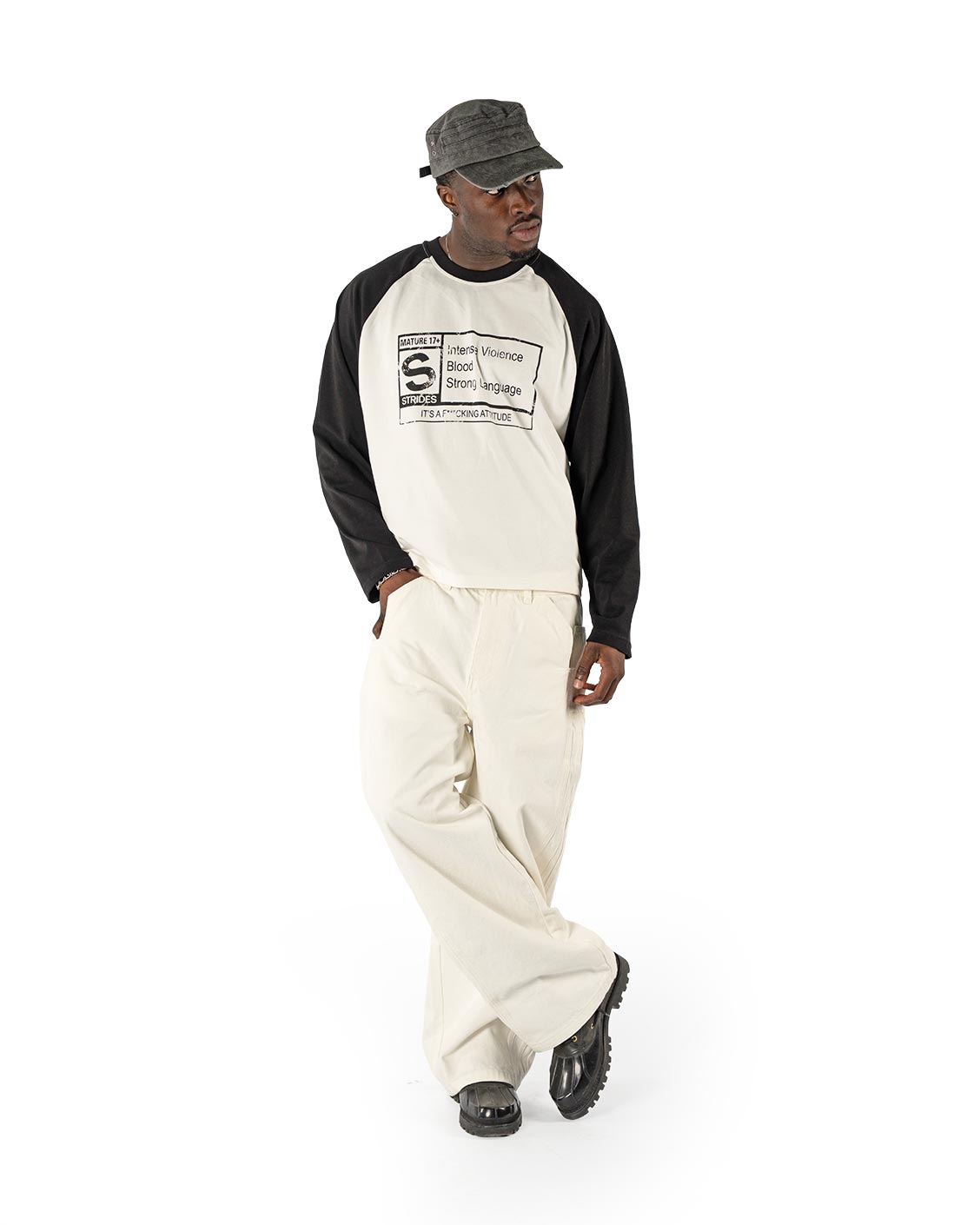 Fracture Denim Cream White