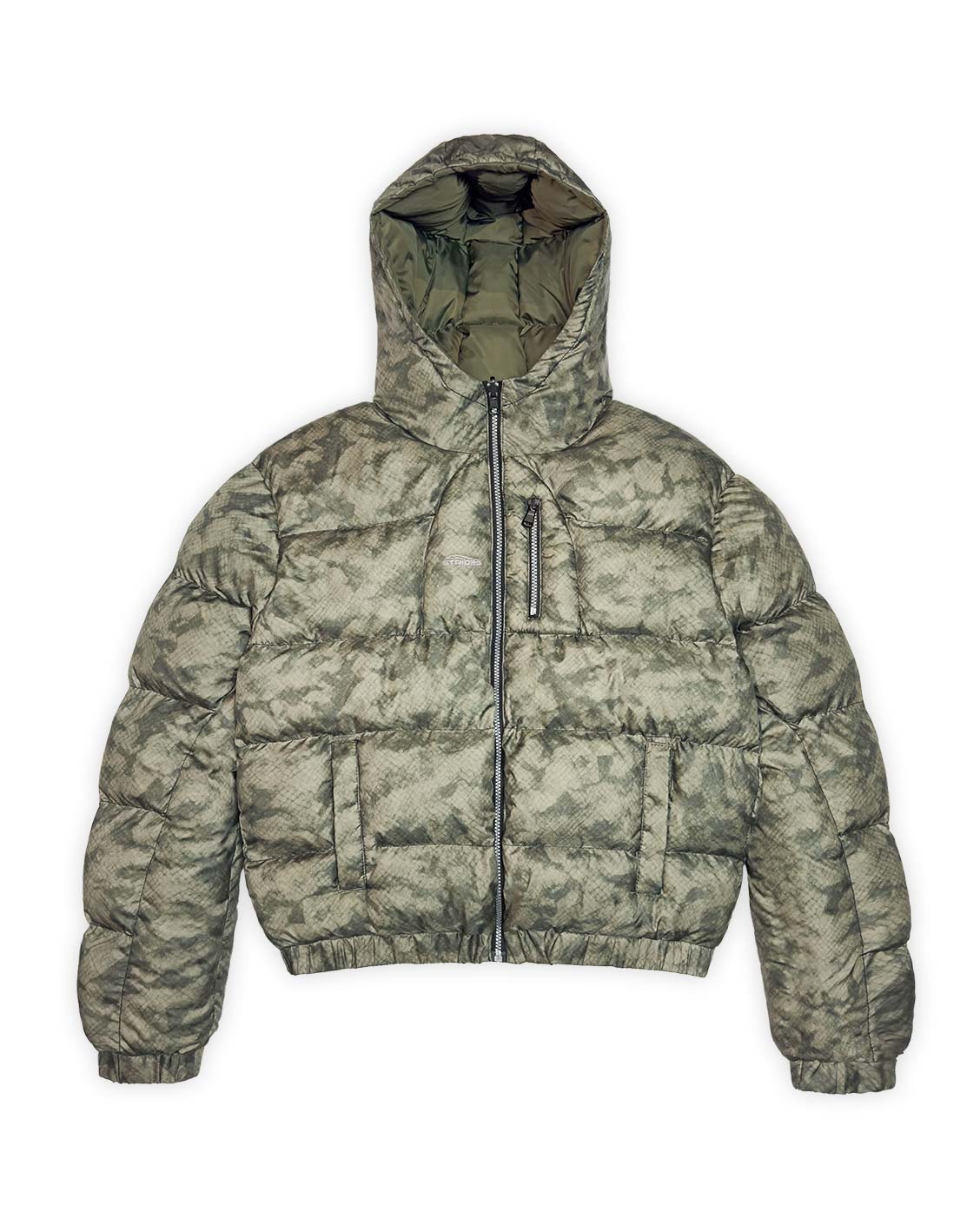 Reversible Snake Camou Puffer Olive