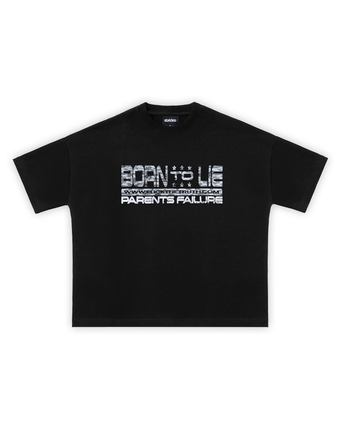 Oversized Graphic Tee, Born to Lie Black | Strides JP
