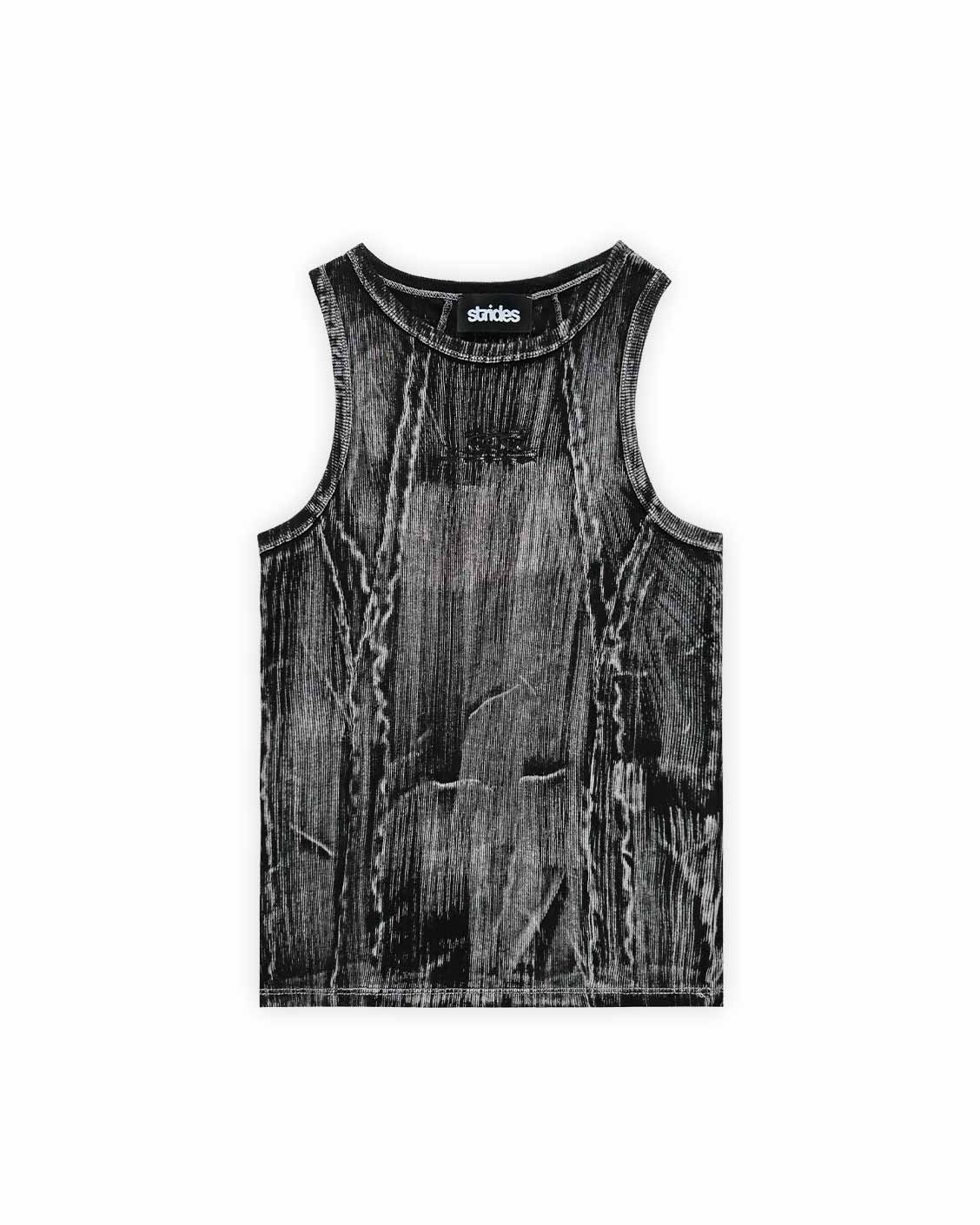 A stylish unisex tank top designed with a brushed effect, creating a unique, textured appearance. 