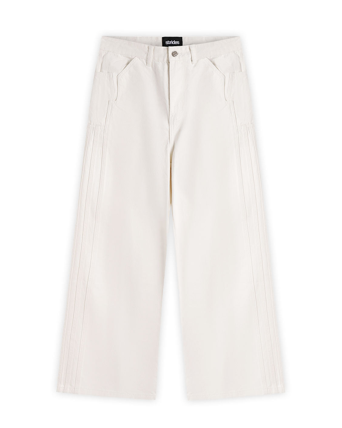 Wide-Leg Jeans, Fracture Denim Cream White | Strides JP