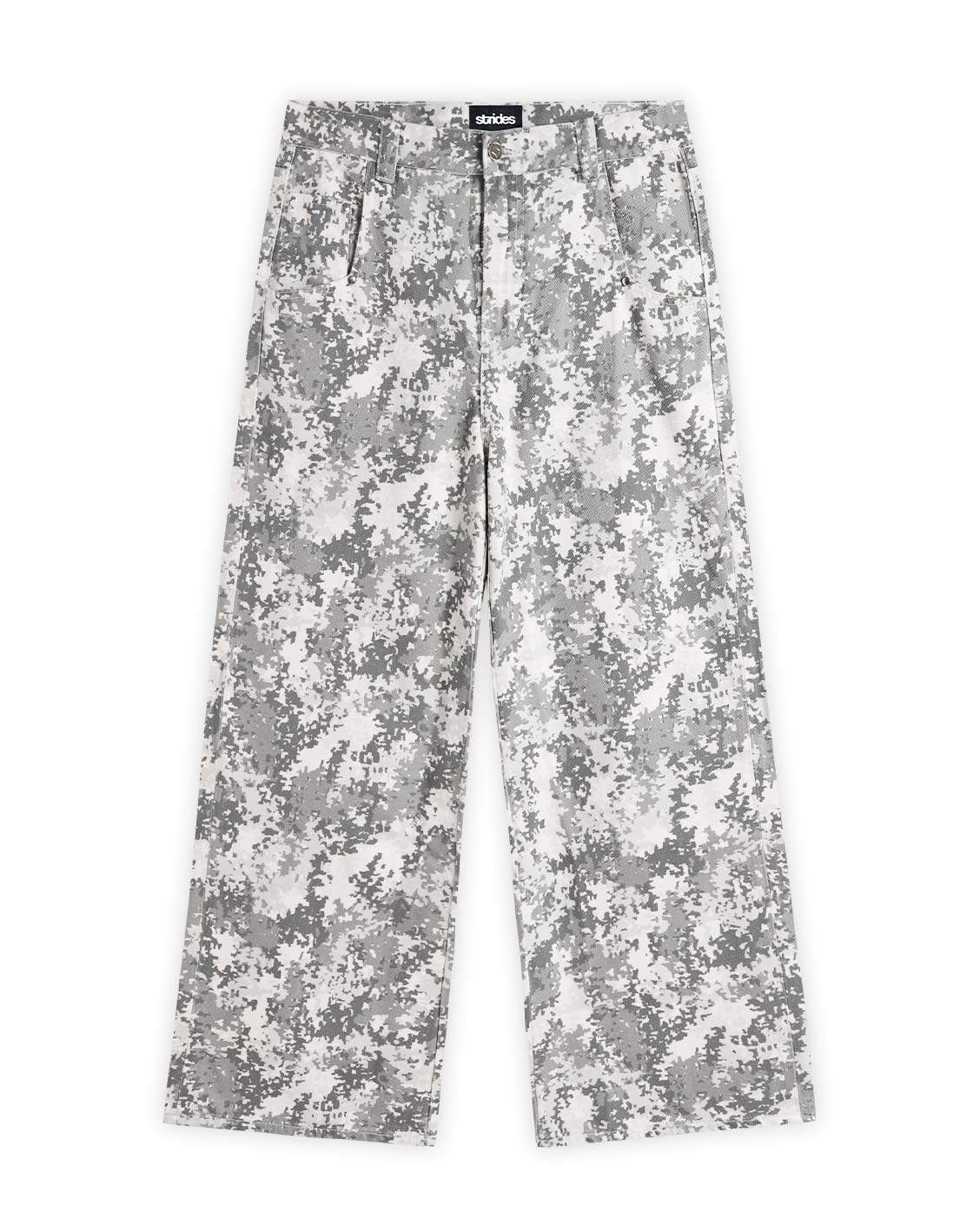 Camou Wide-Leg Jeans, Snow Camou Denim | Strides JP
