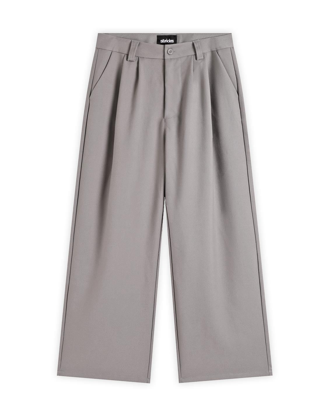 Gray wide-leg pants on a white background