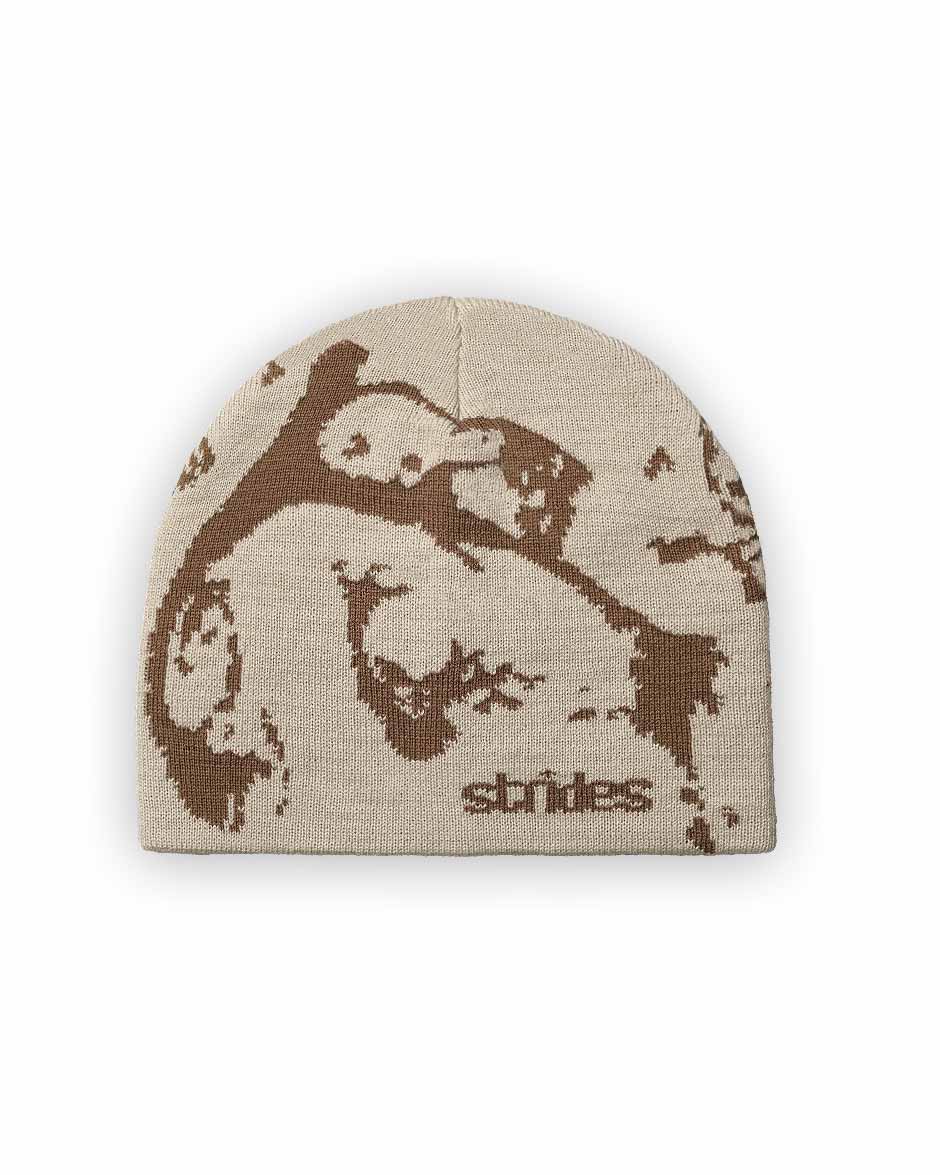 Splatter Beanie Beige