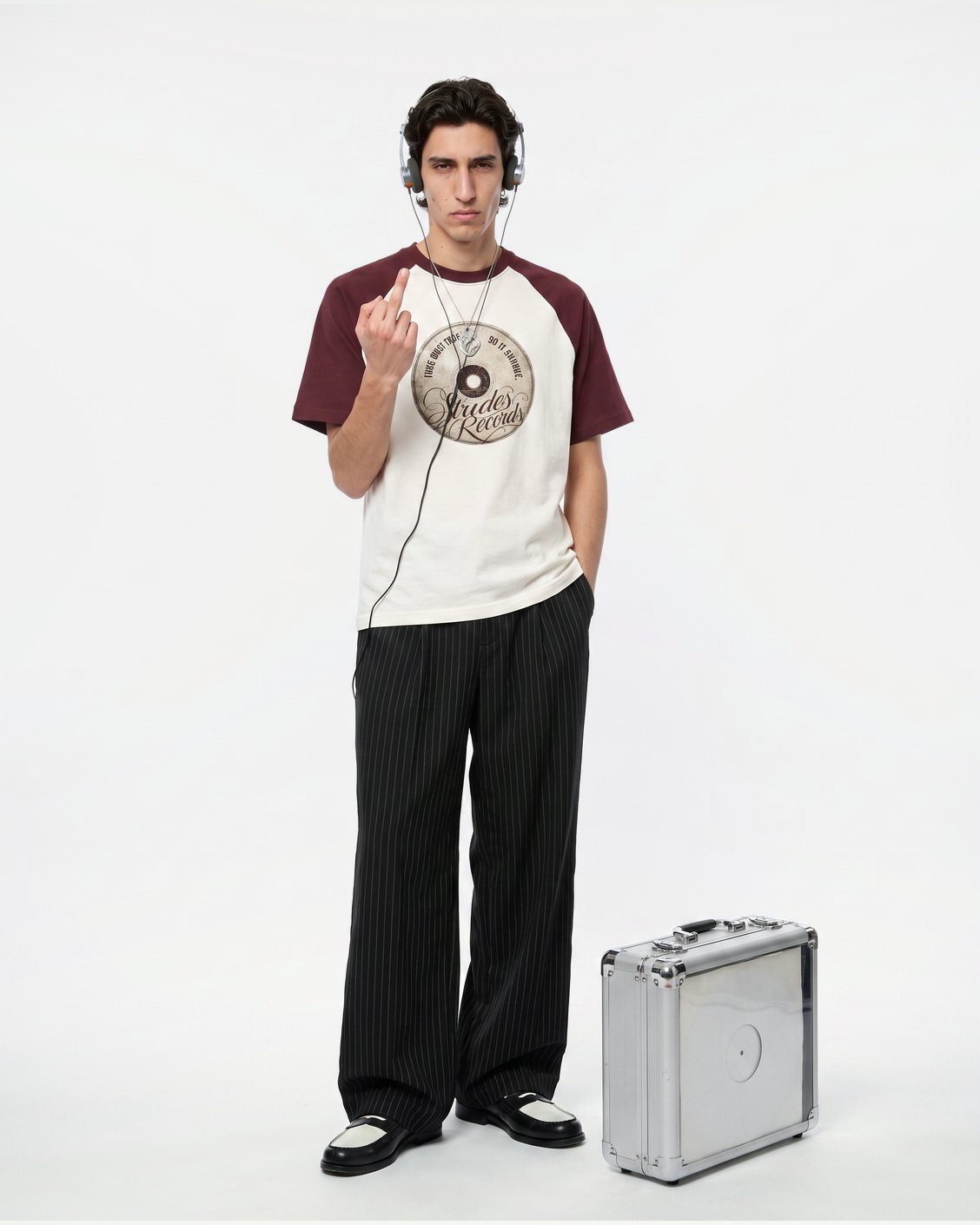 Record Label Tee, product view 1 on a light grey background