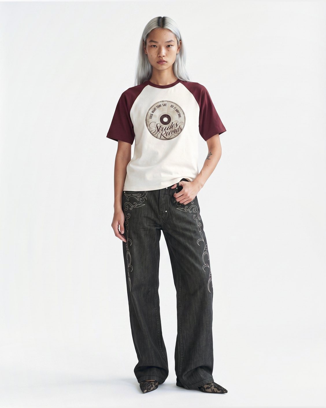 Record Label Tee, product view 2 on a light grey background