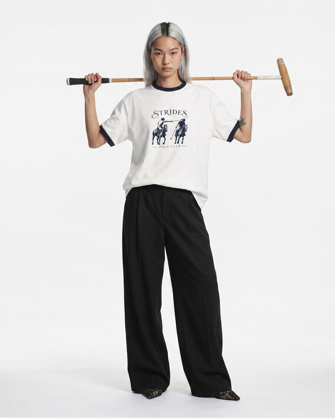Rude Polo Tee, product view 4 on a light grey background