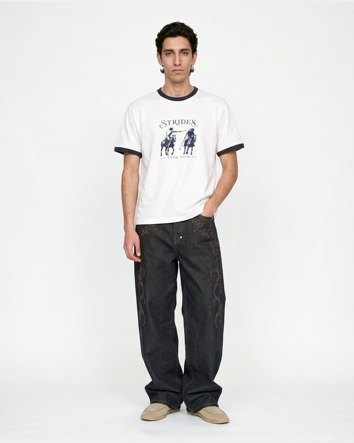 Rude Polo Tee, product view 3 on a light grey background