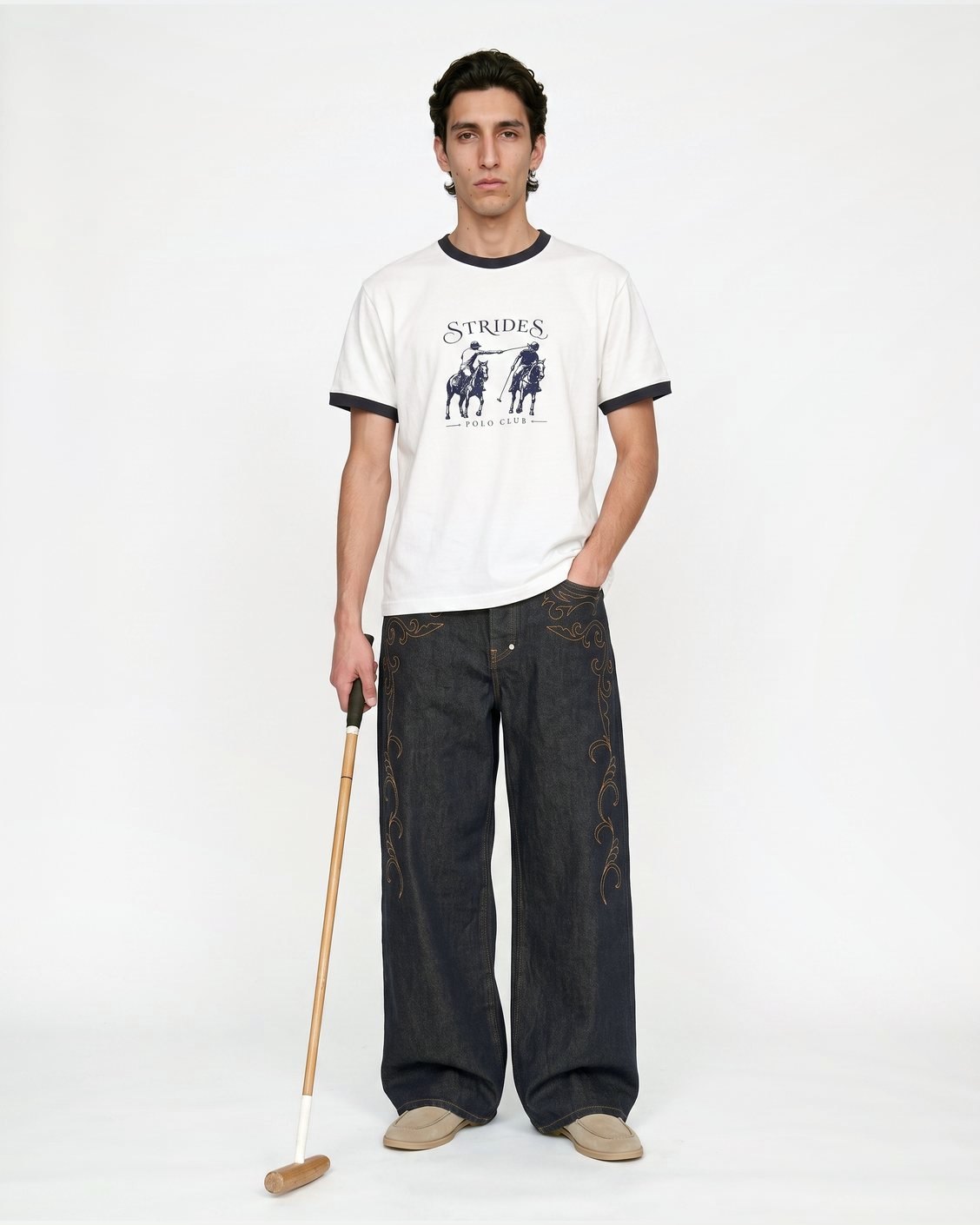 Rude Polo Tee, product view 1 on a light grey background