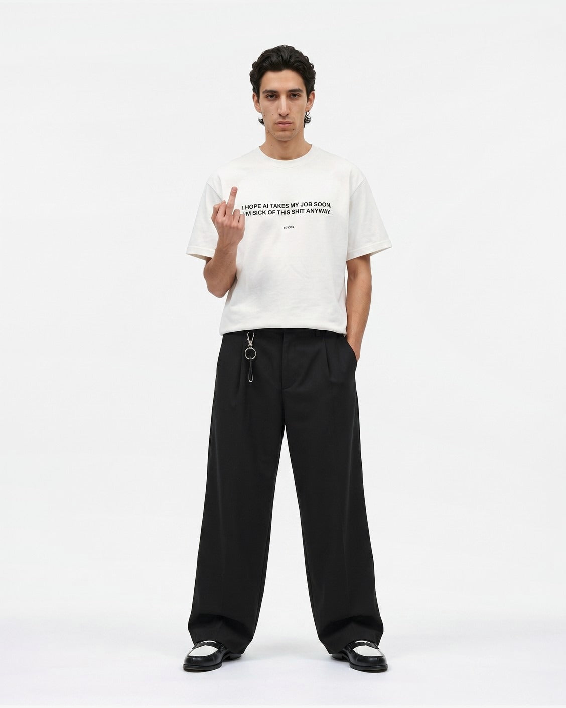 Replaced By AI Tee, product view 5 on a light grey background