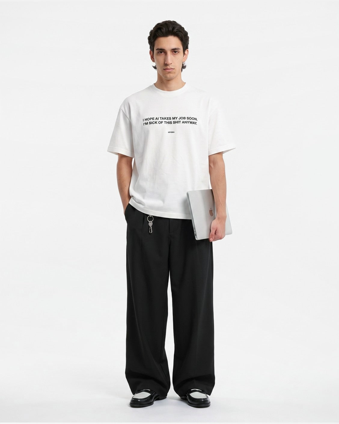 Replaced By AI Tee, product view 1 on a light grey background