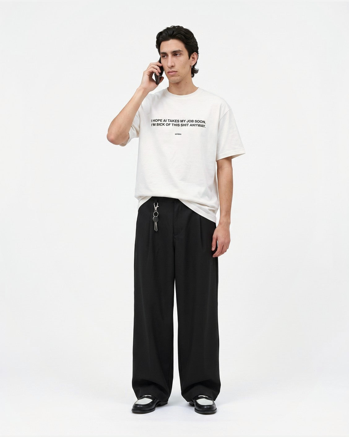 Replaced By AI Tee, product view 3 on a light grey background