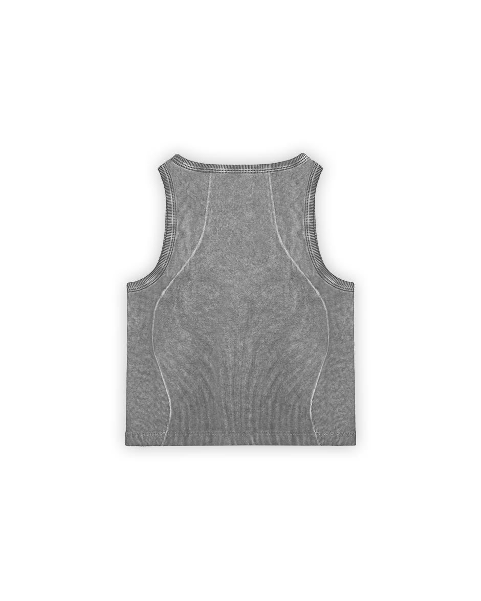 Curve Crop Top Grey Oil Wash