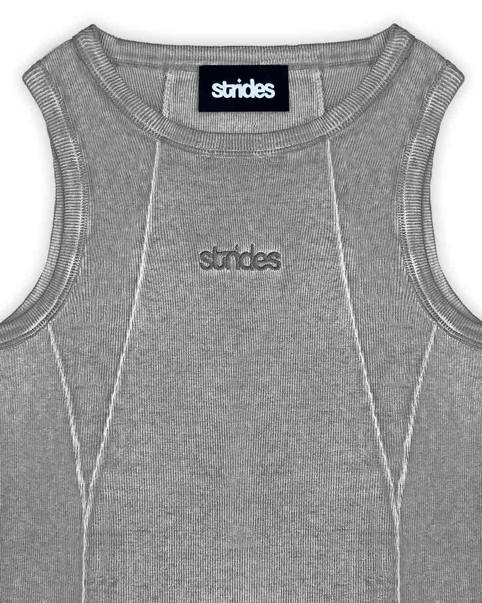 Line Tank Top Grey Oil Wash