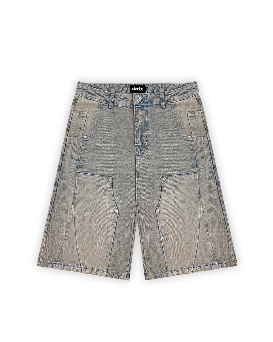 Carpenter Split Jorts Grey Yellow