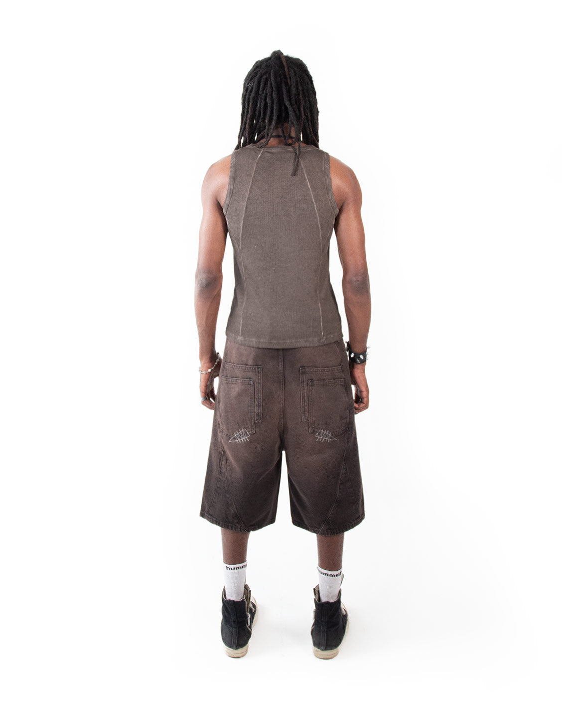 Carpenter Split Jorts Brown