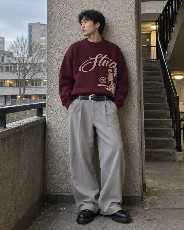 Tailored Pleat Pants Light Grey